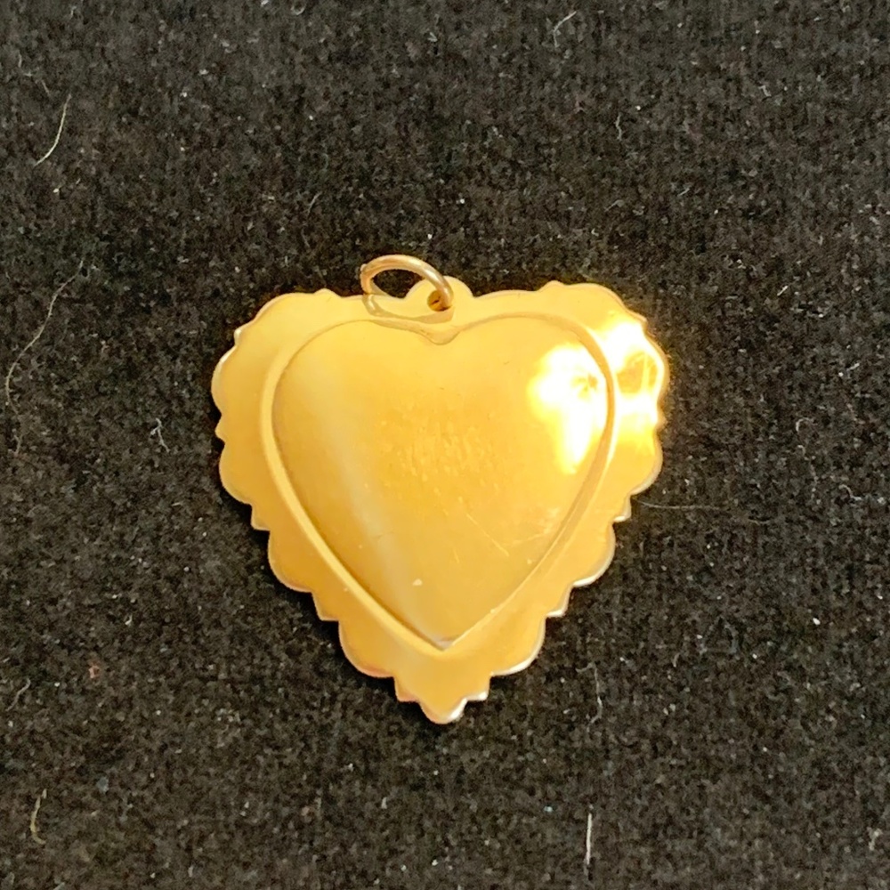 Vintage 1990s 14k Gold Heart Pendant Charm for Engraving!